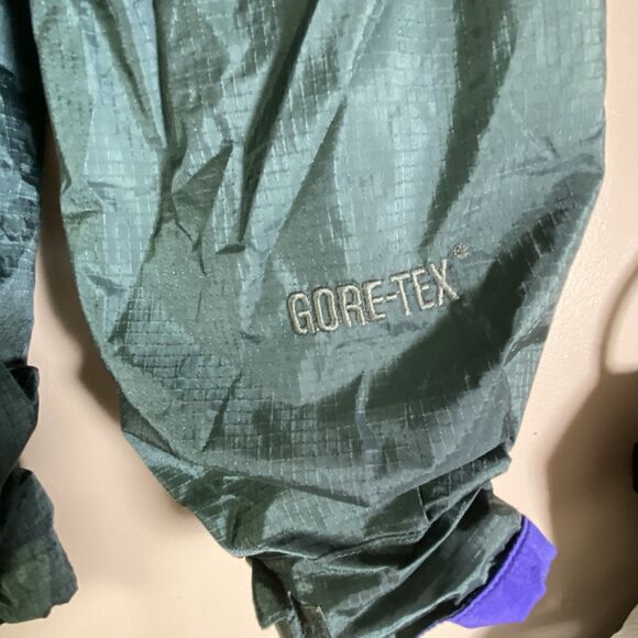 Eddie Bauer Ebtek Goretex Jacket  Nylon Coat Mens Medium Green Blue Full Zip - Picture 2 of 16